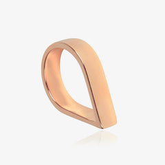 Rose gold Wide Point Ring on white background